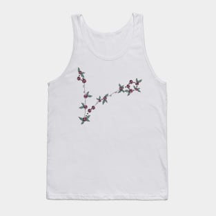 Pisces Zodiac Sign Constellation Roses and Hearts Doodle Tank Top